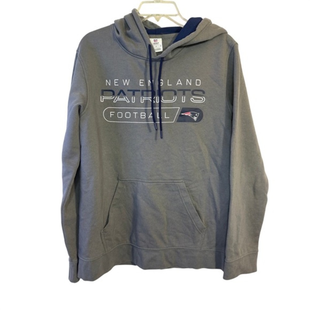 New England Patriots NFL Team Apparel Hoodie Pullover‎ Gray Men's Medium